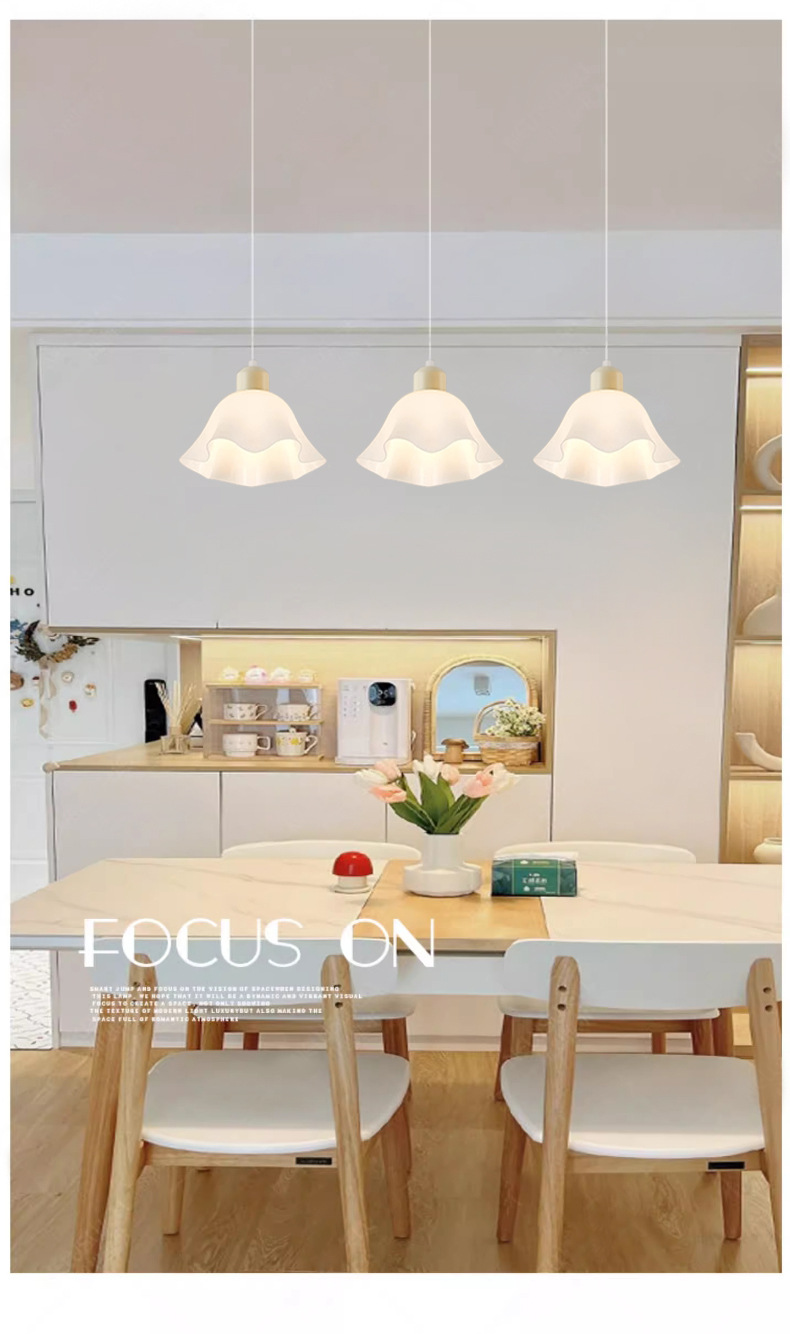 Cream style bedside chandelier flower shape 5 02