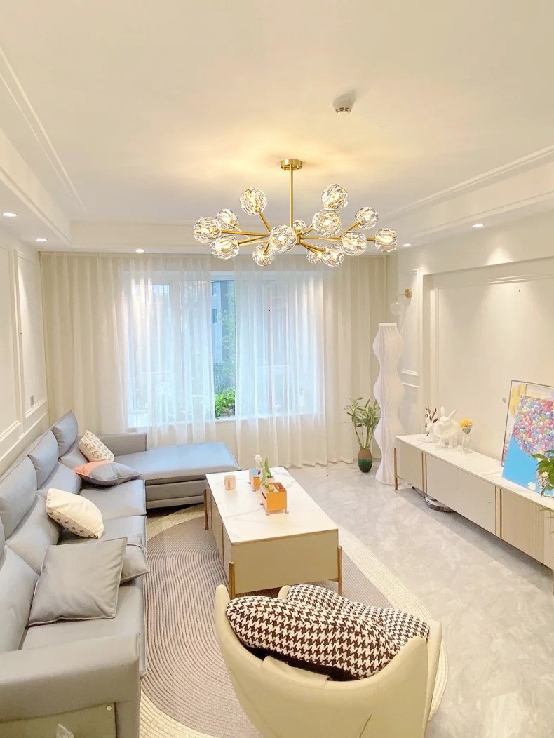 Light luxury simple crystal chandelier living room 6 02