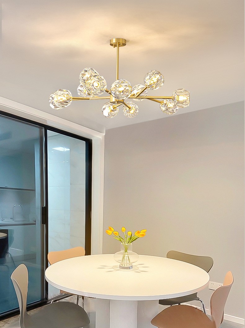 Light luxury simple crystal chandelier living room 6