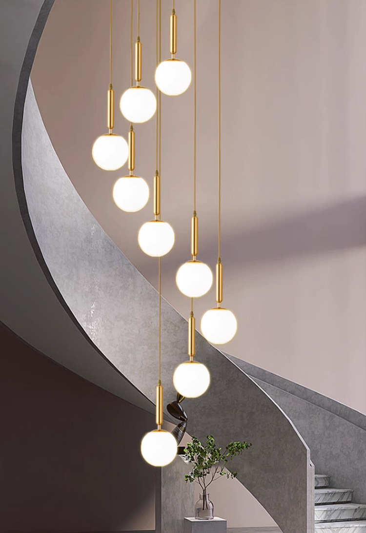 Simple high-altitude spiral staircase chandelier 8