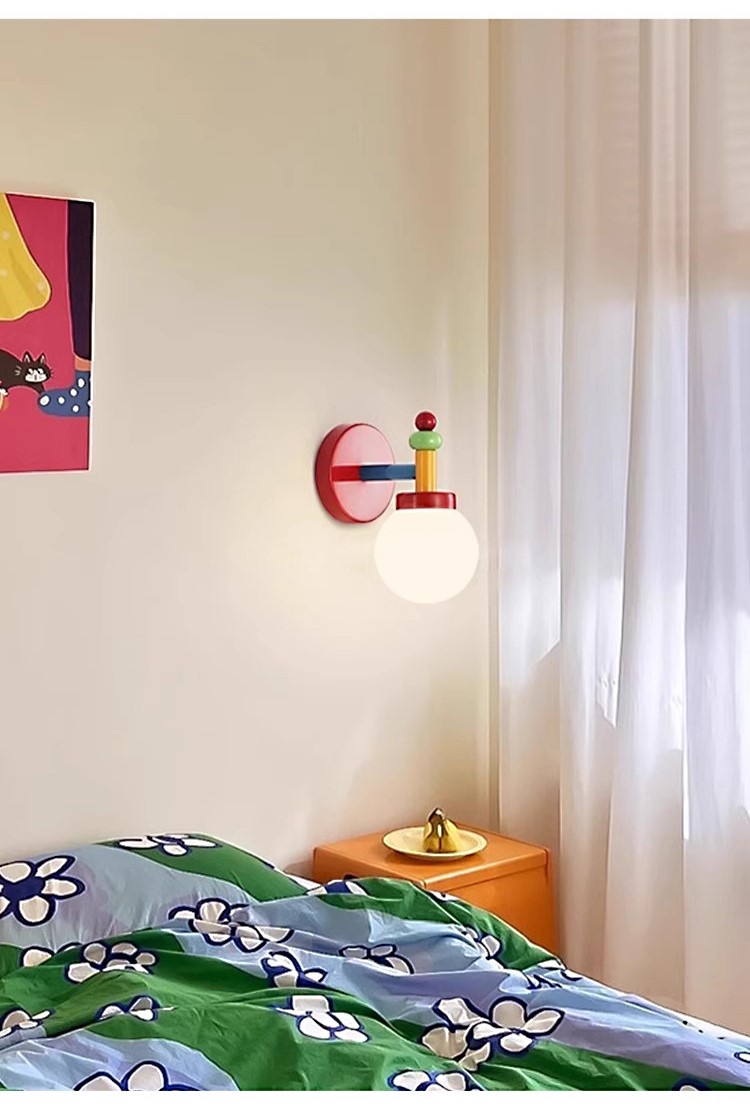 Colorful macaron bedroom children's room wall lamp 42 02
