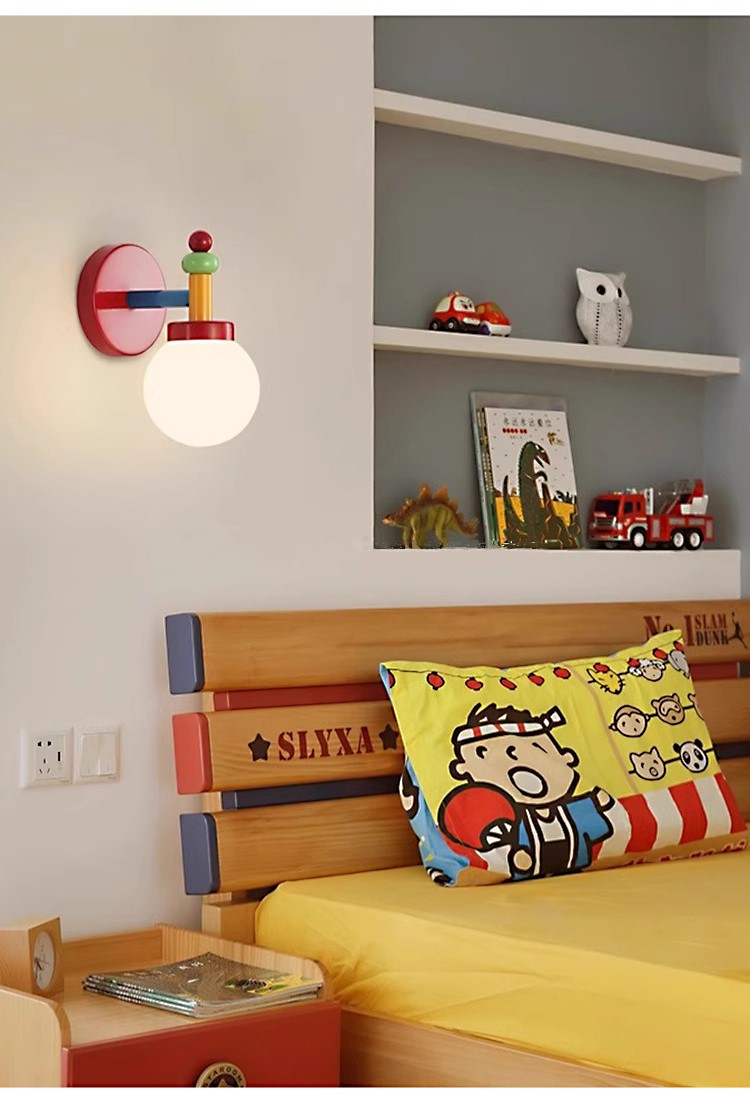 Colorful macaron bedroom children's room wall lamp 42