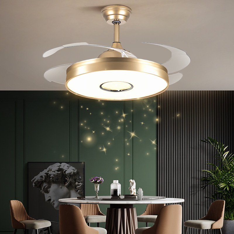 Light luxury variable frequency electric fan chandelier 52 01