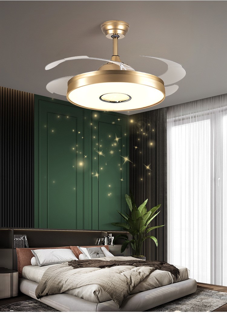 Light luxury variable frequency electric fan chandelier 52