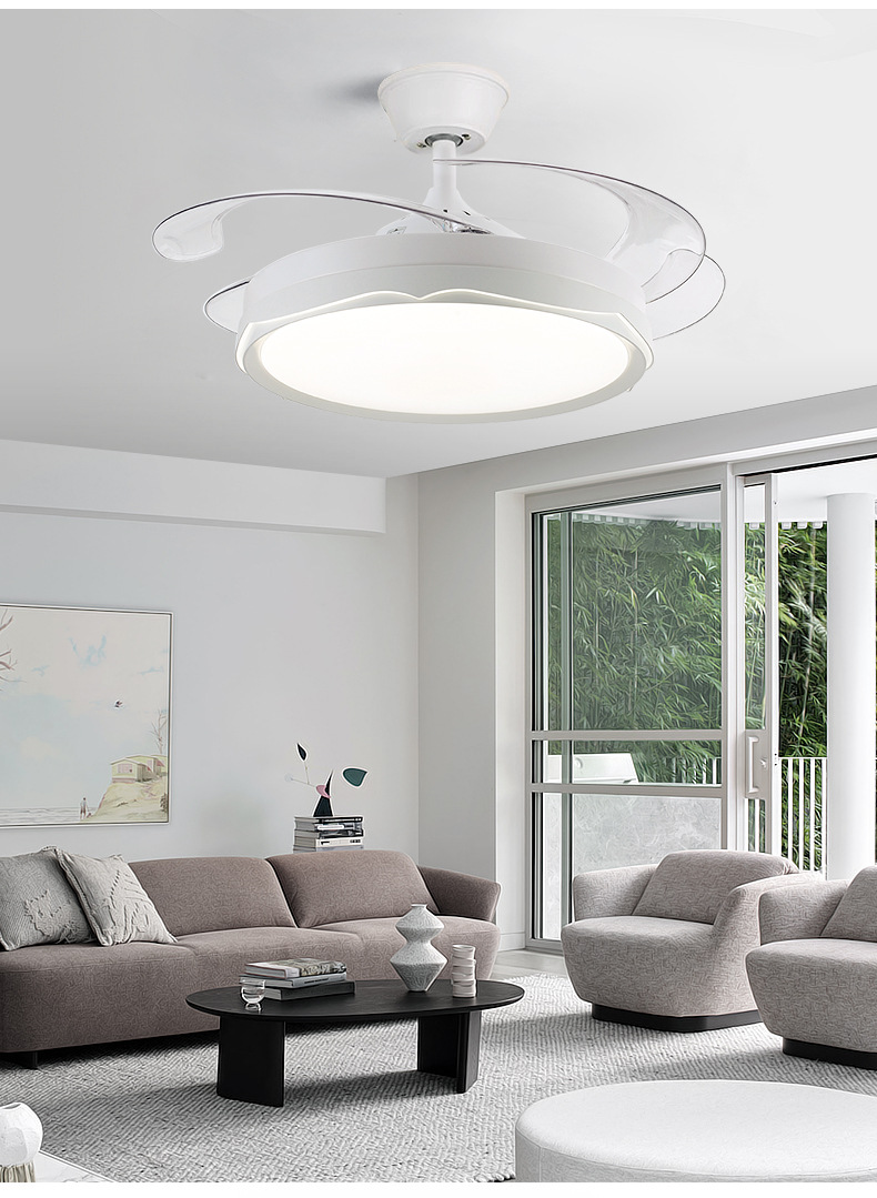 Simple living room invisible fan chandelier 51 02